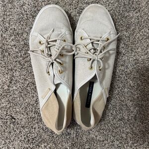 Tommy Hilfiger Cream Canvas Sneakers